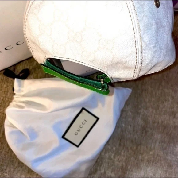 Gucci Guccissima hat baseball cap GG print in white green  display picture 3